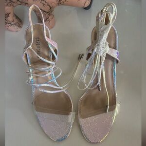 Cape Robbin Iridescent Strappy Sandals